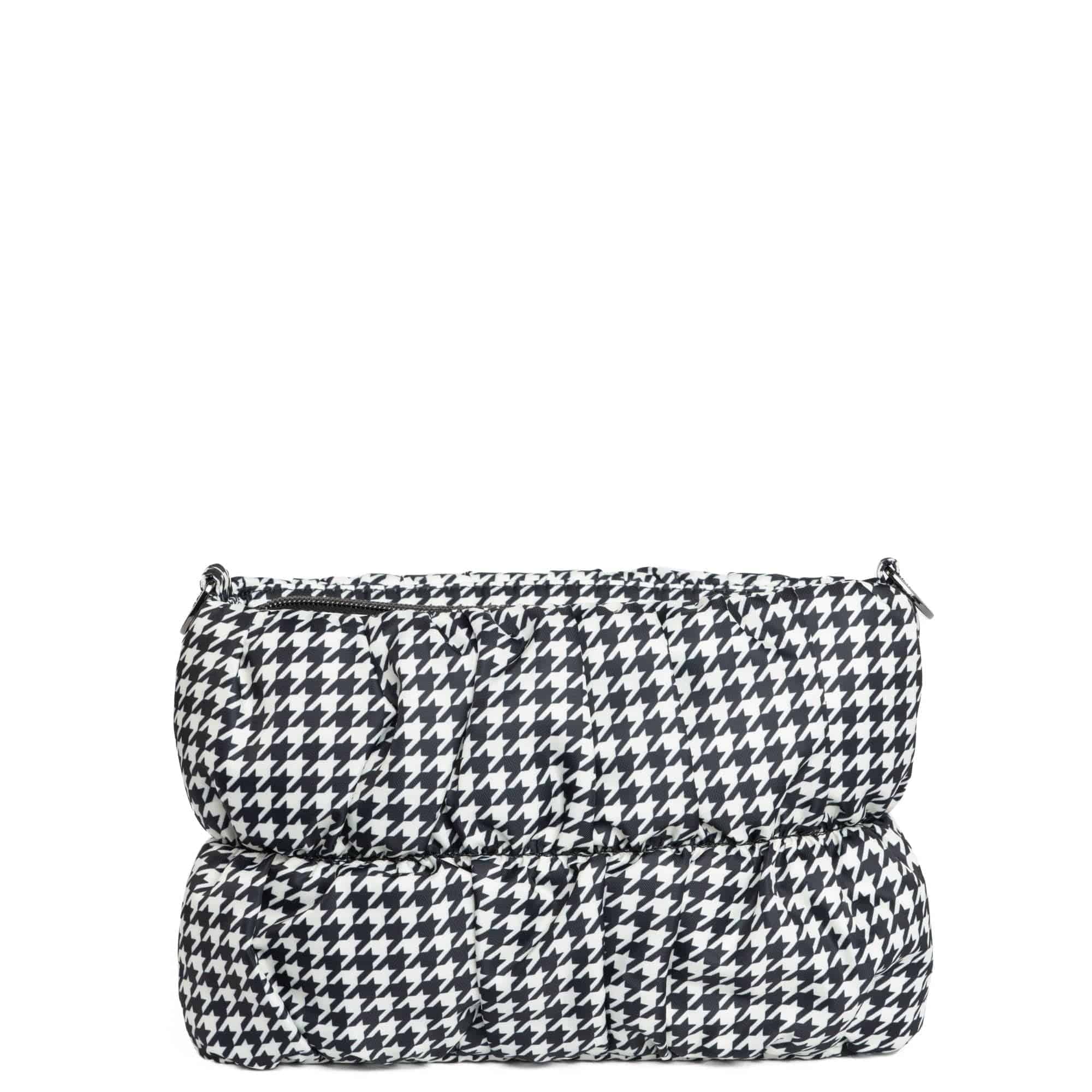 Flounce Ruched Crossbody Bag - MICRO HOUNDSTOOTH BLACK - Flounce_MicroHoundstoothBlack_04